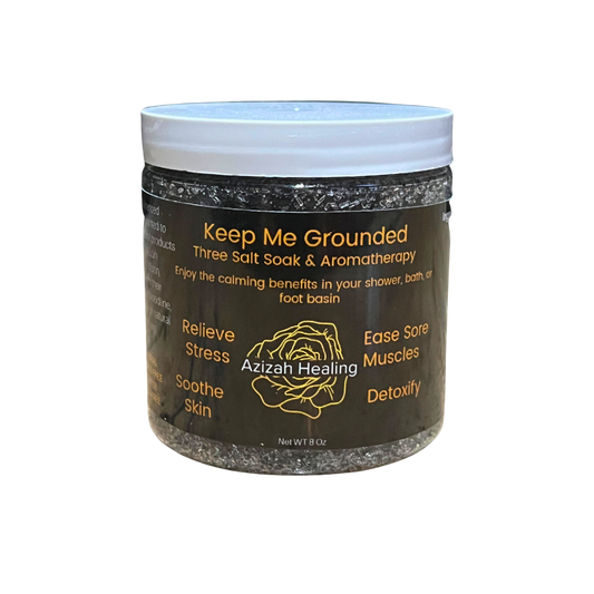 Sealed Jar of Keep Me Grounded Salt Soak - Azizah Healing Self-Care