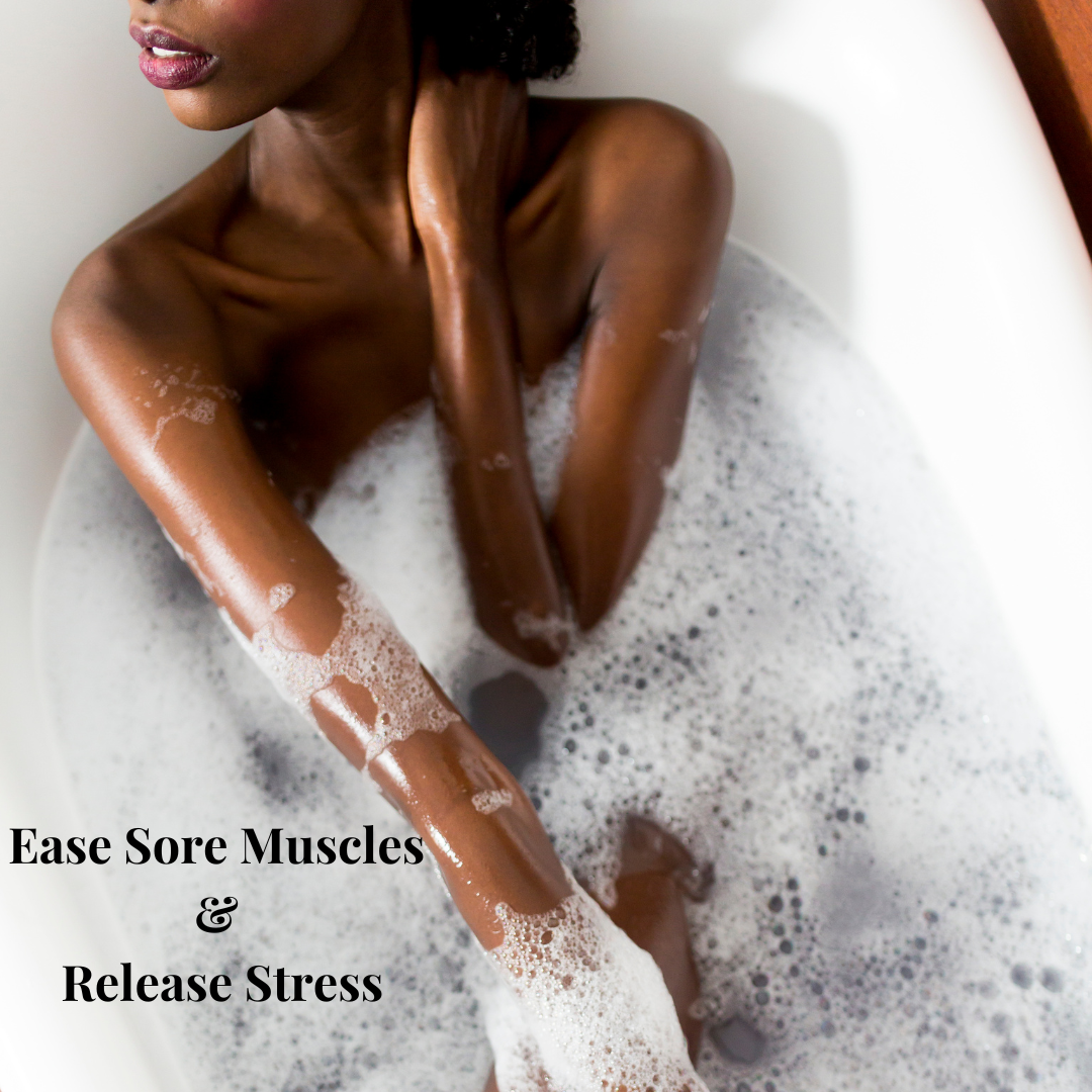Woman Enjoying a Relaxing Bath - Azizah Healing Self-Care